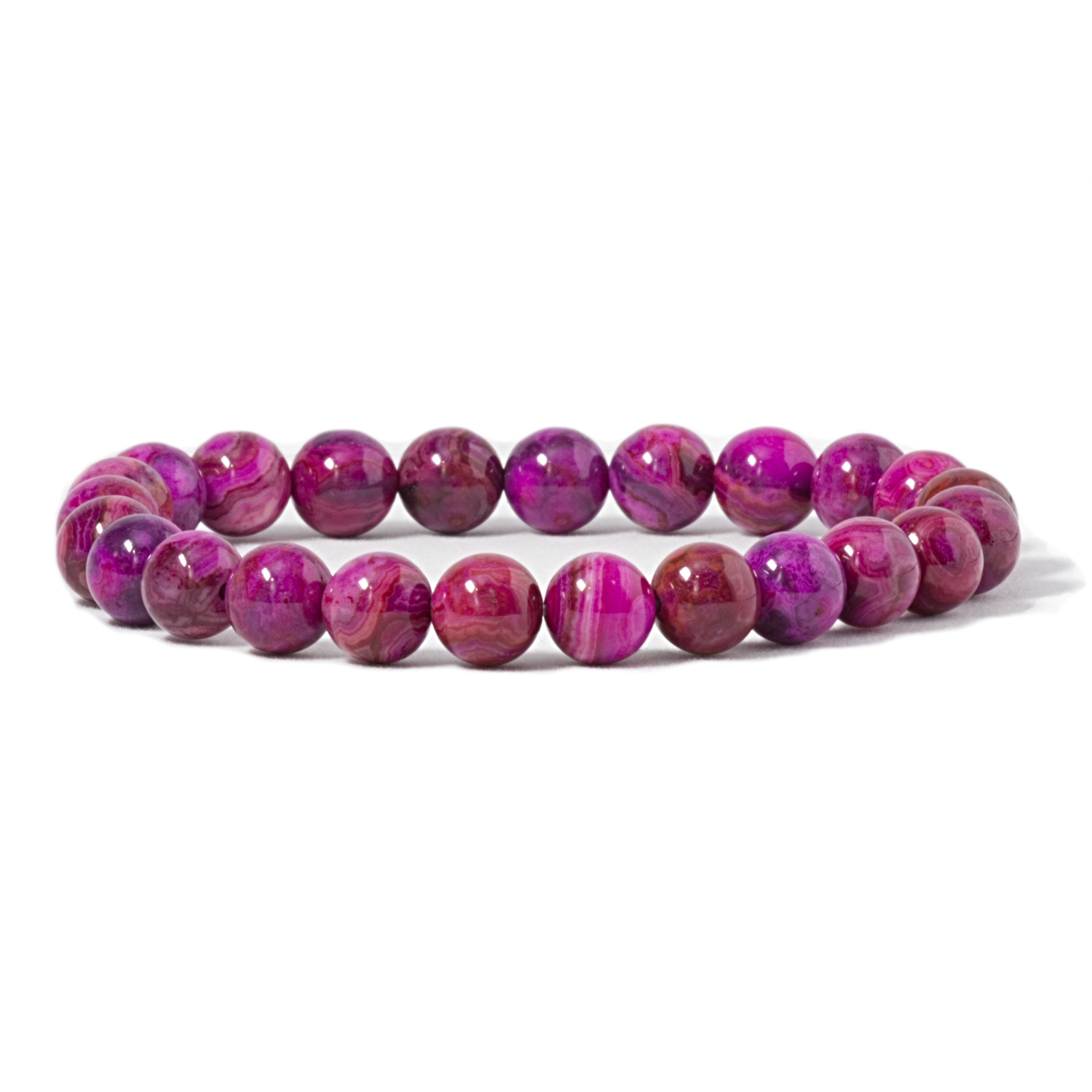 Pink Crazy Lace Agate 8mm Stretch Bracelet – Cherry Tree Collection