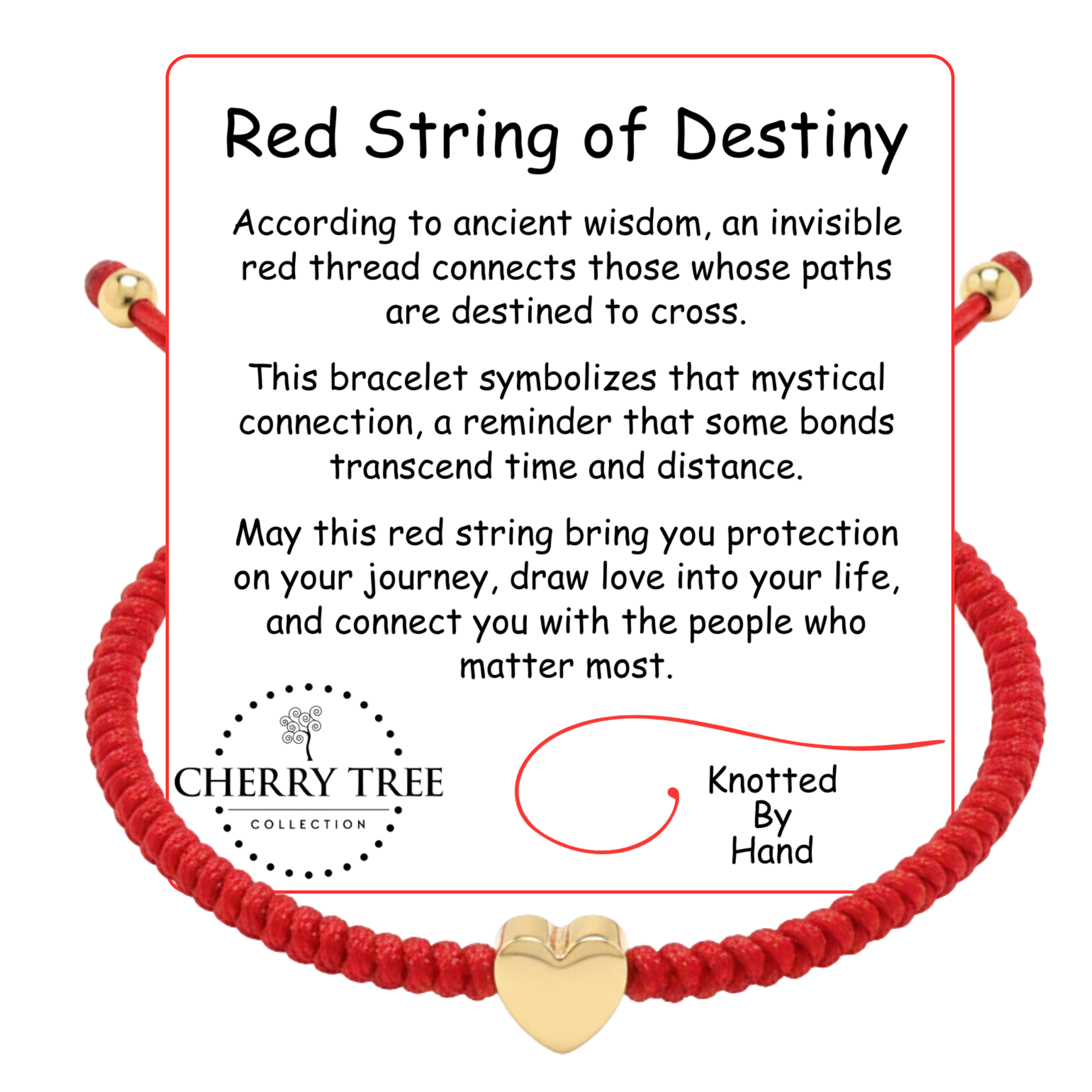 Cherry Tree Collection | Red String Bracelet | Heart