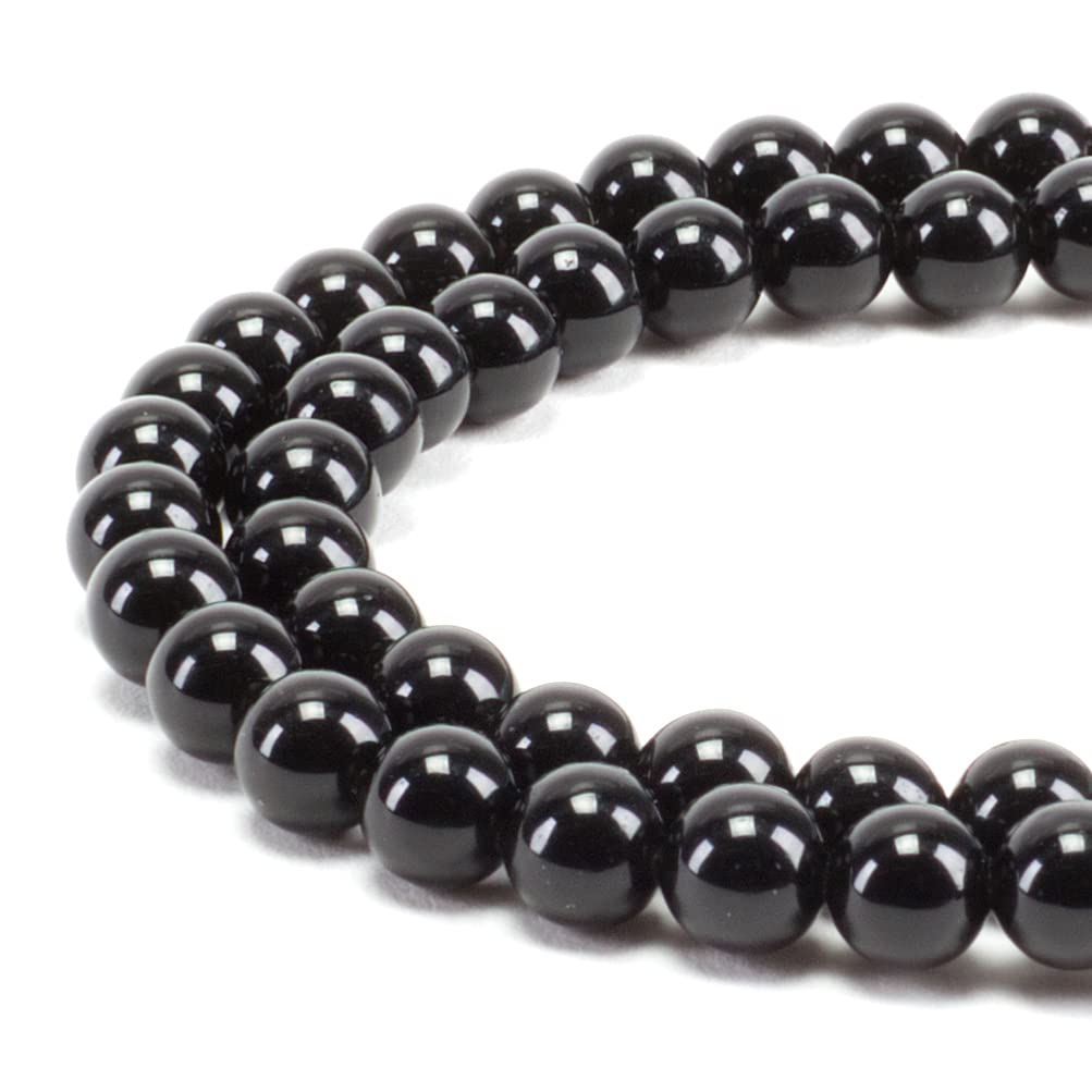 Black Obsidian Round Beads, 100 pcs