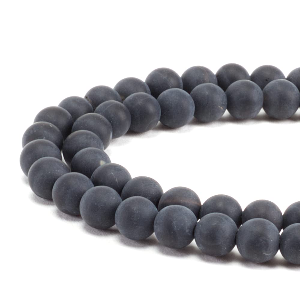 Black Agate (Matte) Round Beads, 100 pcs