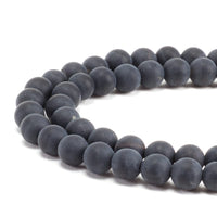 Black Agate (Matte) Round Beads, 100 pcs