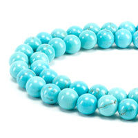 Turquoise Howlite Round Beads, 100 pcs