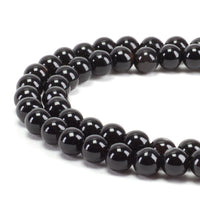 Black Agate Round Beads, 100 pcs