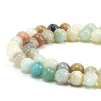 Amazonite Multi-Color Round Beads, 100 pcs
