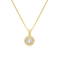 Birthstone Necklace, Round Pendant, Sterling Silver
