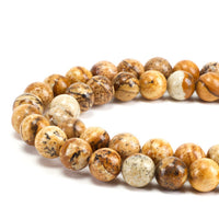 Picture Jasper Round Beads, 100 pcs