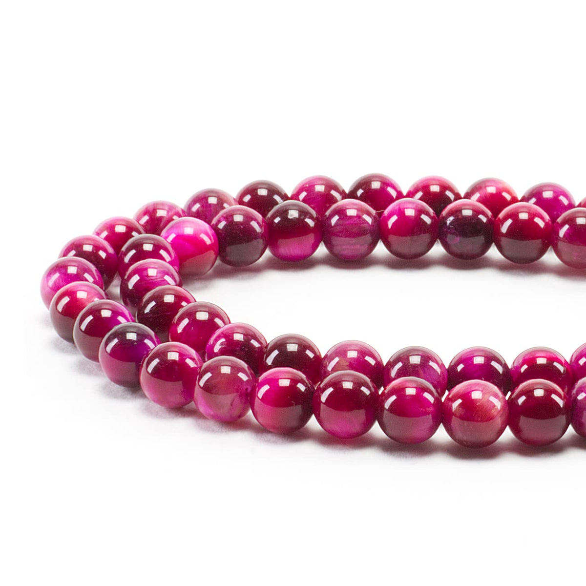 Pink Tiger's Eye Round Beads, 100 pcs