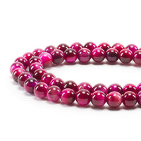 Pink Tiger's Eye Round Beads, 100 pcs