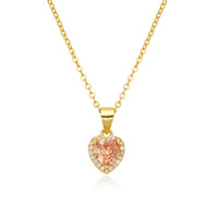 Birthstone Necklace, Heart Pendant, Sterling Silver