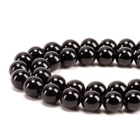 Black Obsidian Round Beads, 100 pcs