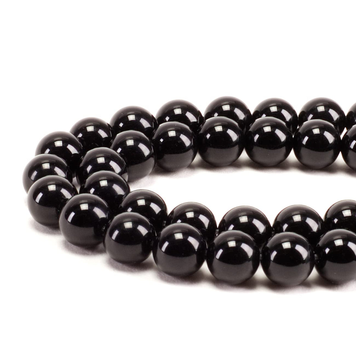 Black Obsidian Round Beads, 100 pcs