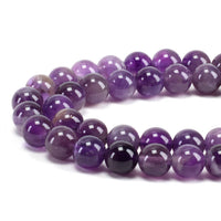 Amethyst Round Beads, 100 pcs