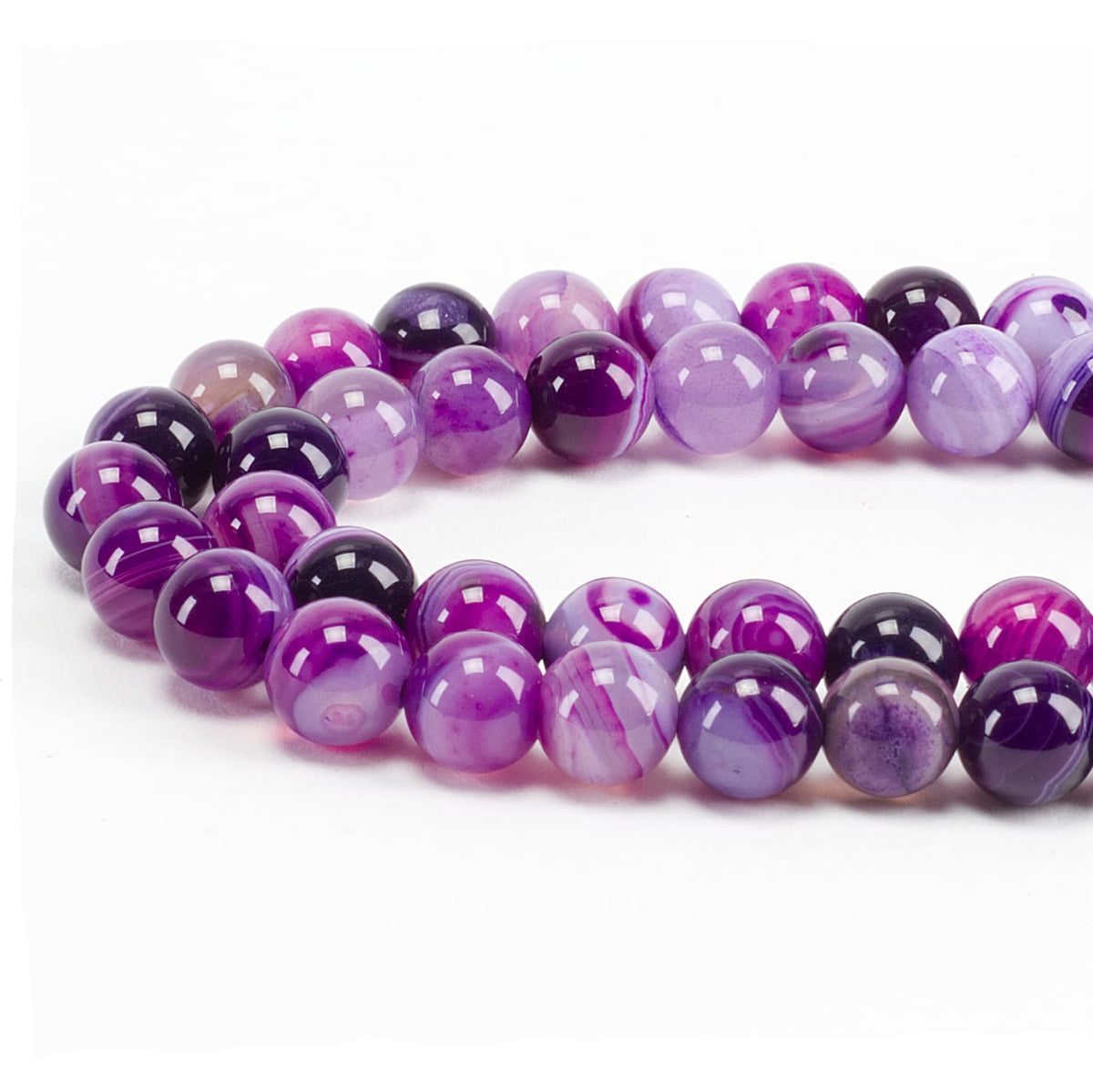 Lace Agate (Purple) Round Beads, 100 pcs