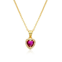 Birthstone Necklace, Heart Pendant, Sterling Silver