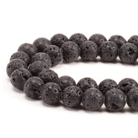 Lava Round Beads, 100 pcs
