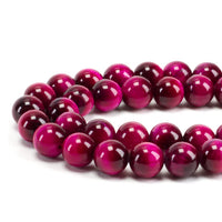 Pink Tiger's Eye Round Beads, 100 pcs