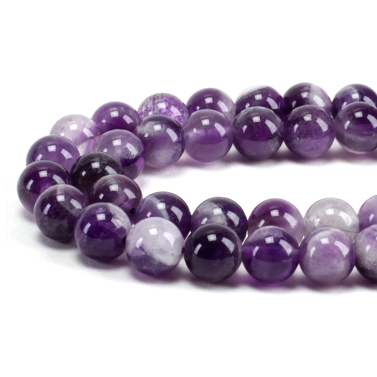 Dogtooth Amethyst Round Beads, 100 pcs