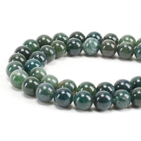 Moss Agate Round Beads, 100 pcs