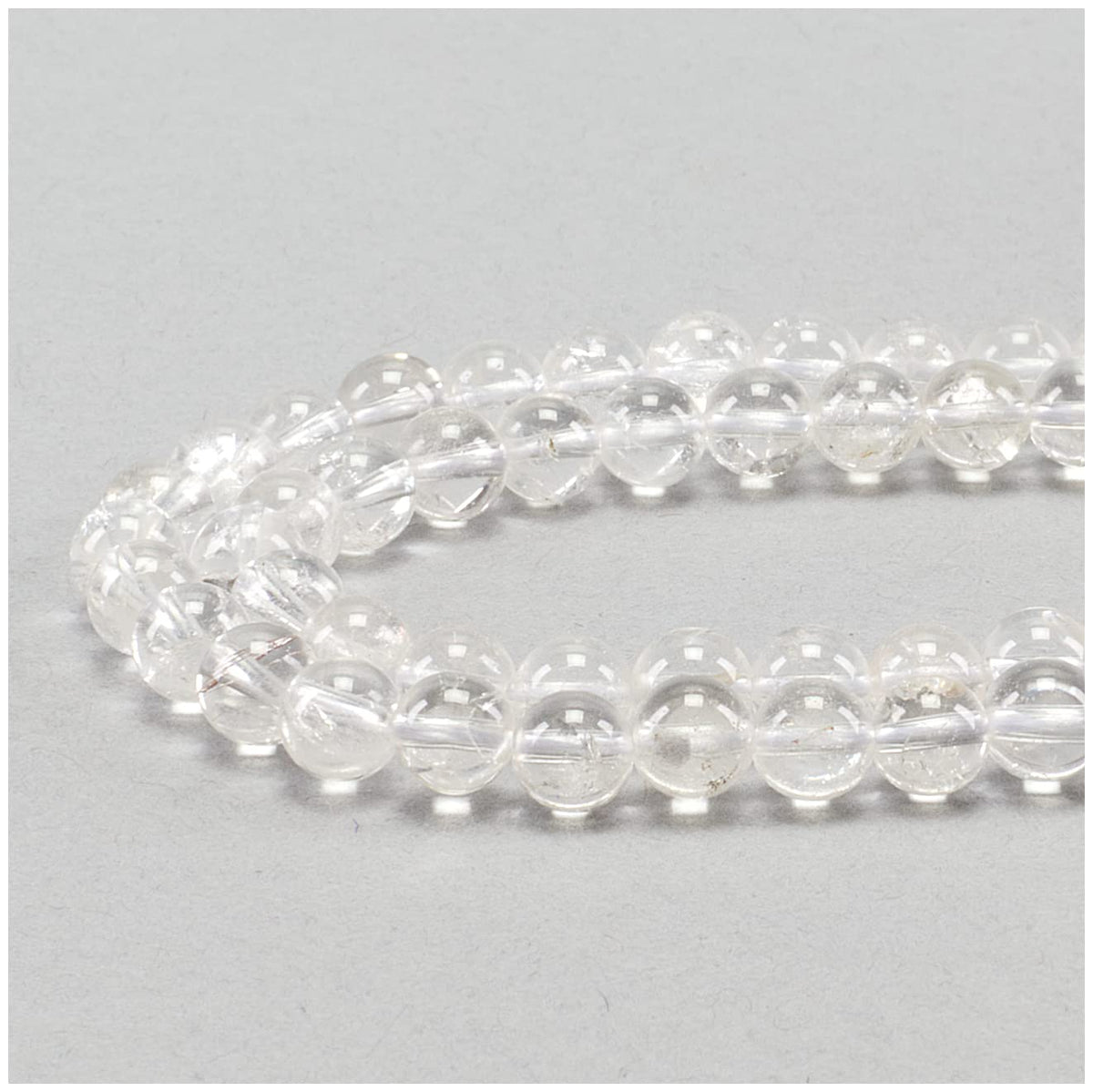Clear Quartz (Matte) Round Beads, 100 pcs