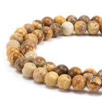 Picture Jasper Round Beads, 100 pcs
