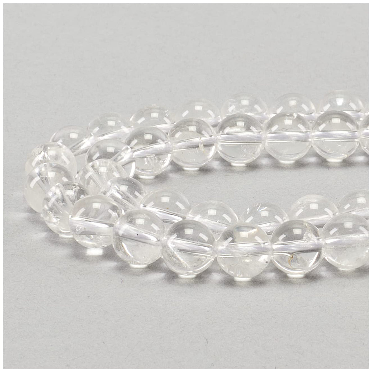 Clear Quartz Round Beads, 100 pcs