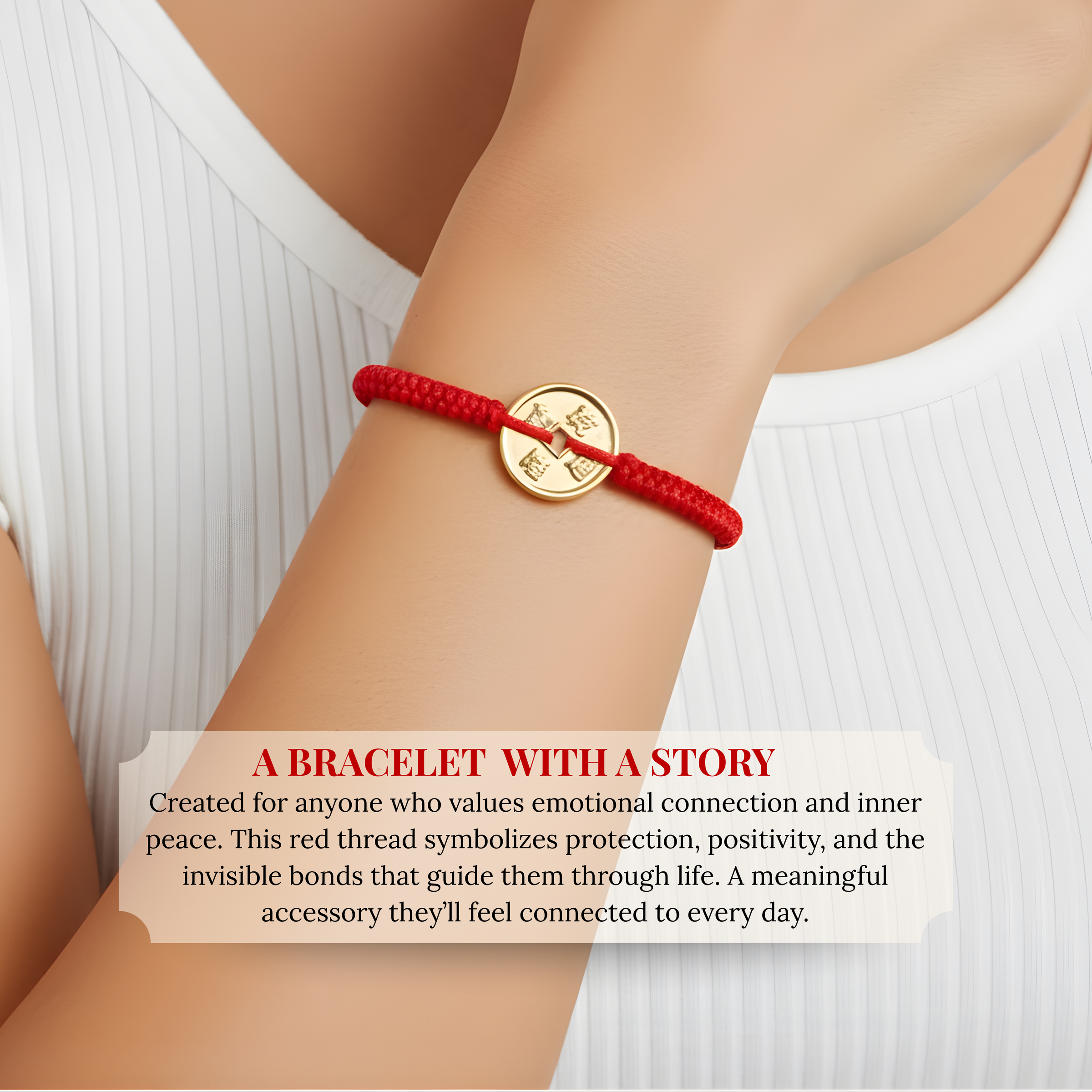 Cherry Tree Collection | Red String Bracelet | Coin