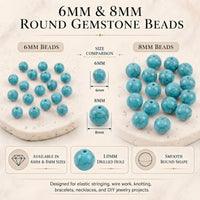 Turquoise Howlite Round Beads, 100 pcs