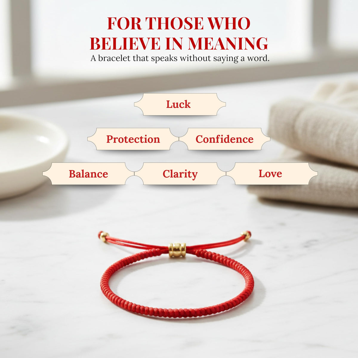 Cherry Tree Collection Red String Bracelet | Plain product image