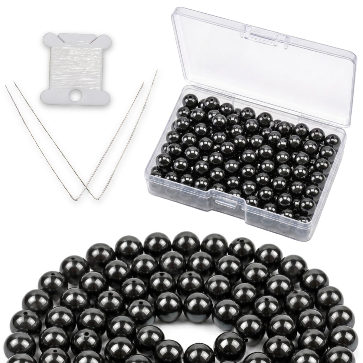 Hematite Round Beads, 100 pcs