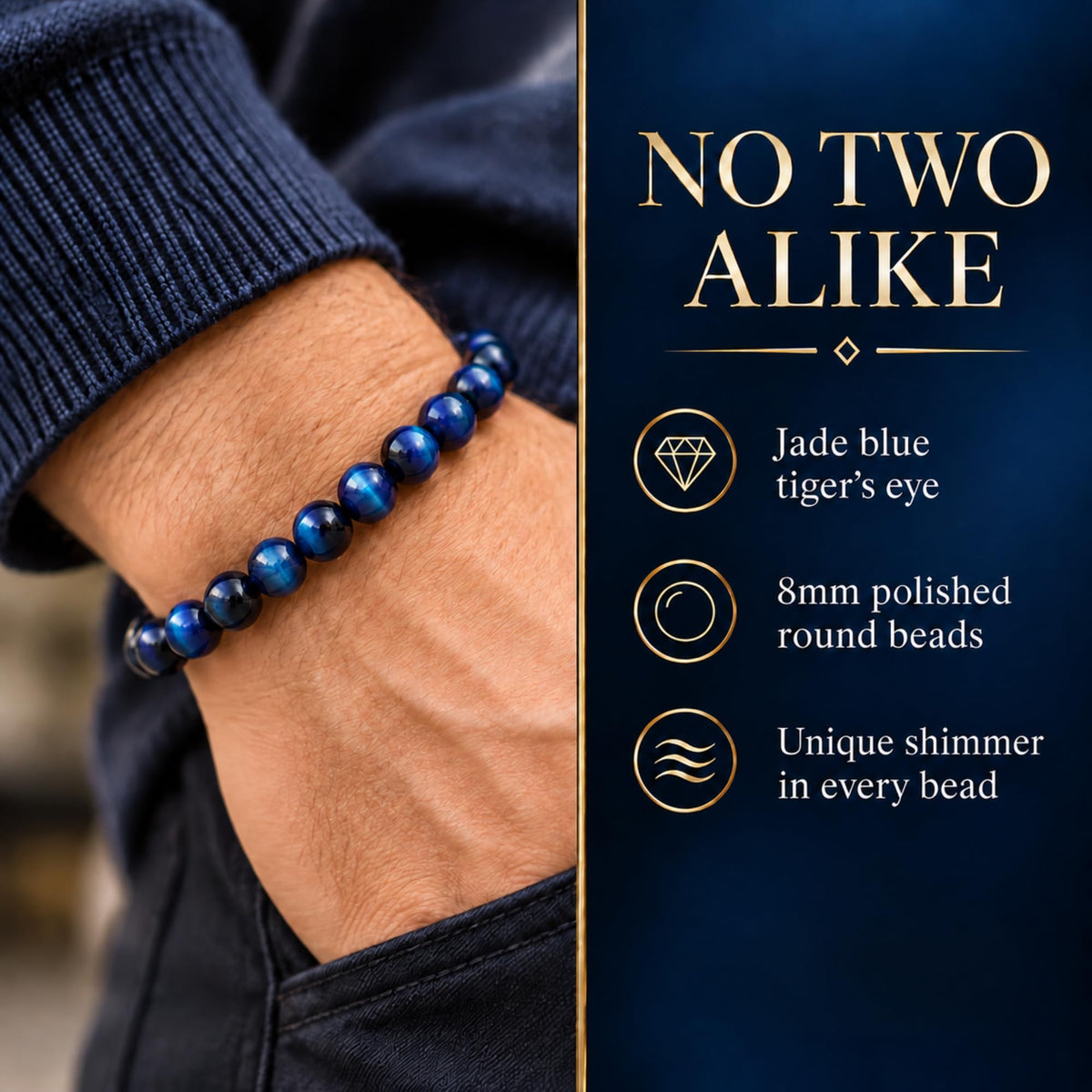 Cherry Tree Collection Jade Blue Tiger's Eye product image