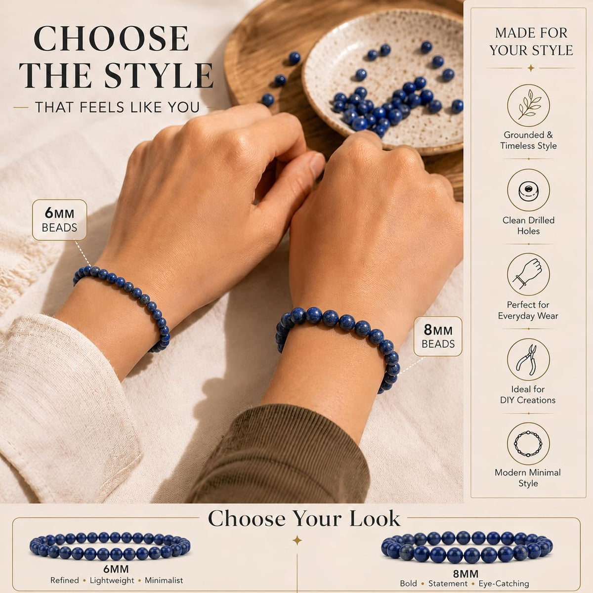 Lapis Round Beads, 100 pcs