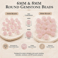 Rose Quartz Round Beads, 100 pcs