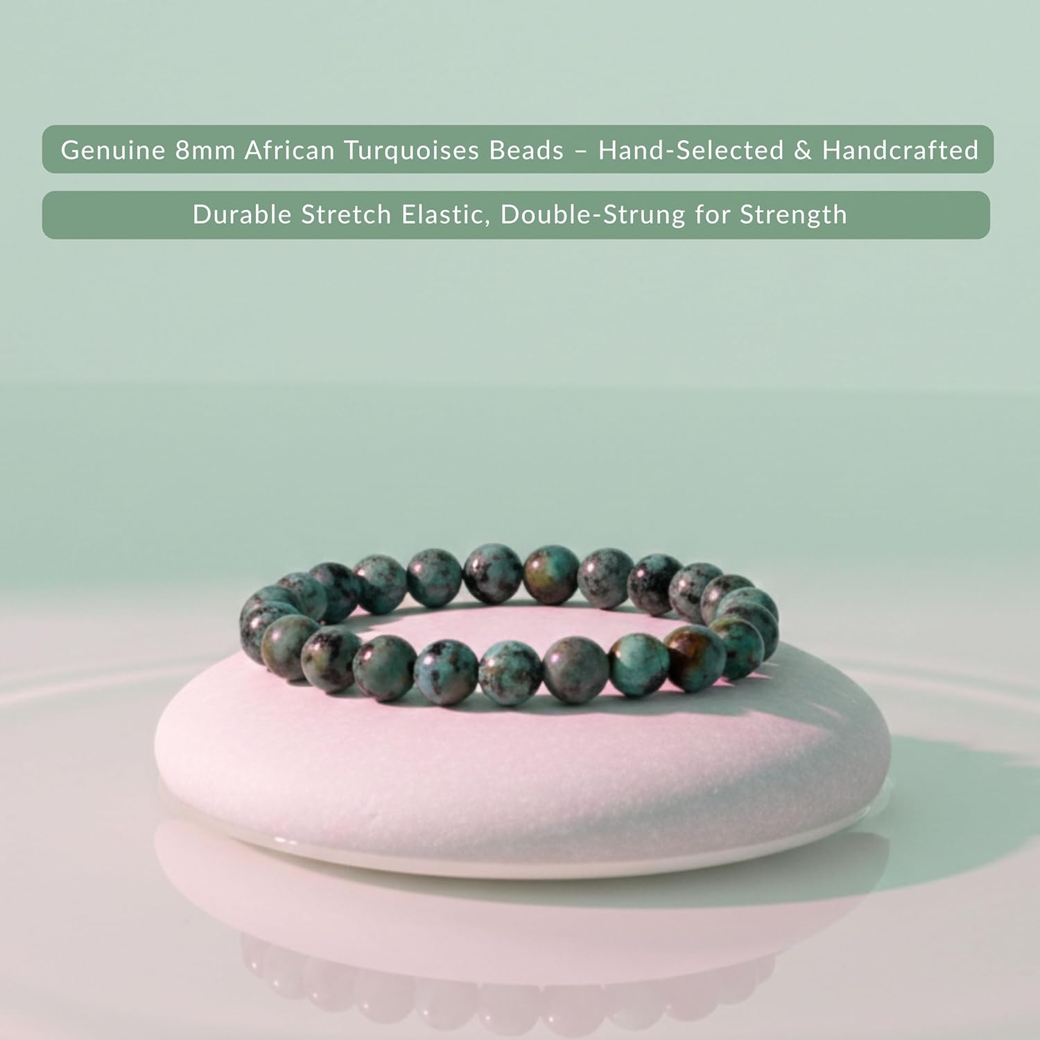 Cherry Tree Collection | Stretch Bracelet | 8mm Beads (African Turquoise)