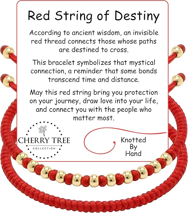 Cherry Tree Collection | Red String Bracelet | Plain & Bead Set