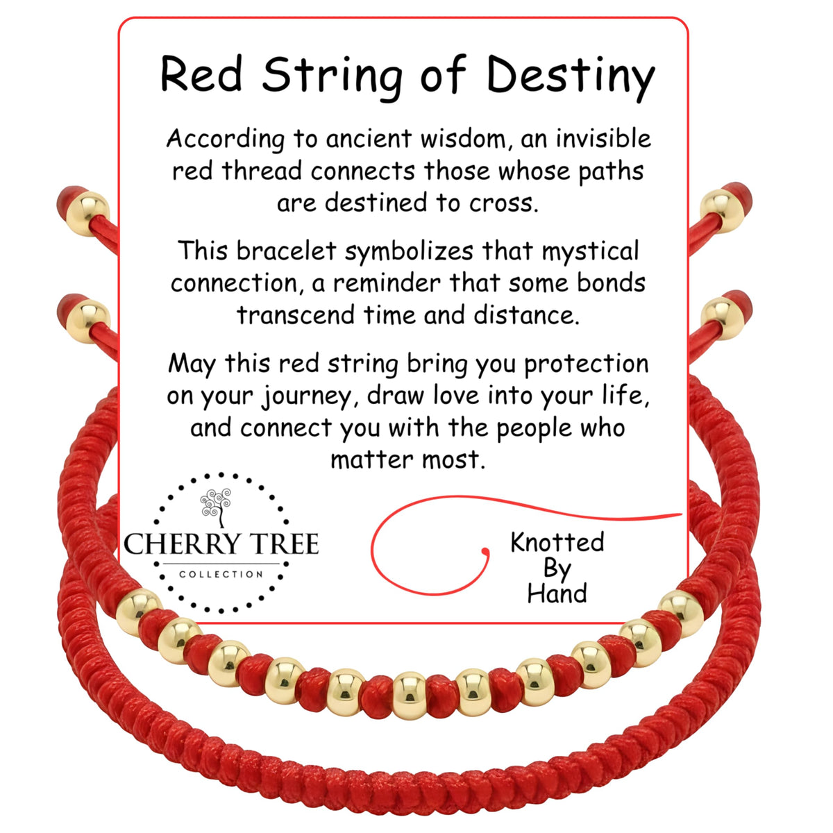 Cherry Tree Collection Red String Bracelet | Plain & Bead Set product image