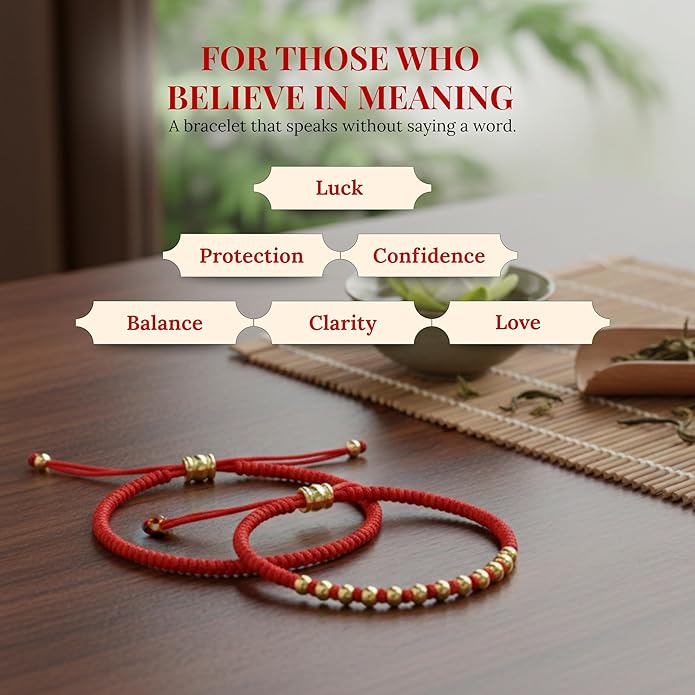 Cherry Tree Collection | Red String Bracelet | Plain & Bead Set