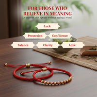 Cherry Tree Collection Red String Bracelet | Plain & Bead Set product image