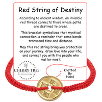 Cherry Tree Collection Red String Bracelet | Coin product image