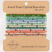 Cherry Tree Collection Crystal Bracelet Sets | Set of 12 | Daybreak-Silver product image
