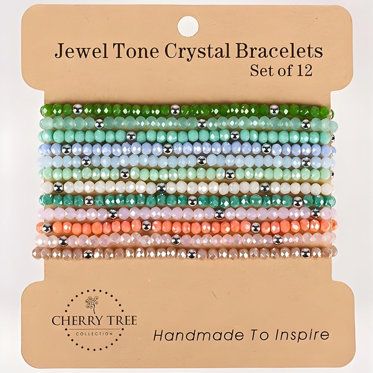 Cherry Tree Collection Crystal Bracelet Sets | Set of 12 | Daybreak-Silver product image