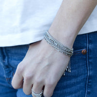 Stainless Steel Stacking Bracelets, Set of 6