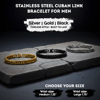 Stainless Steel Cuban Link Chain Bracelet with Meaning Card