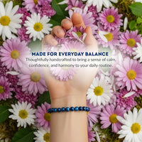 Cherry Tree Collection | Stretch Bracelet | 8mm Beads (Jade Blue Tiger's Eye)