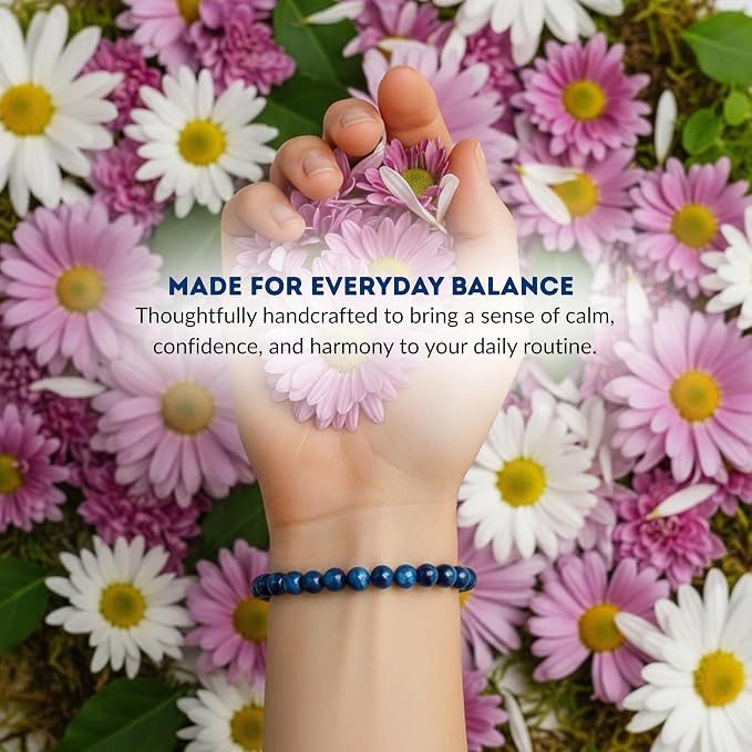Cherry Tree Collection | Stretch Bracelet | 8mm Beads (Jade Blue Tiger's Eye)