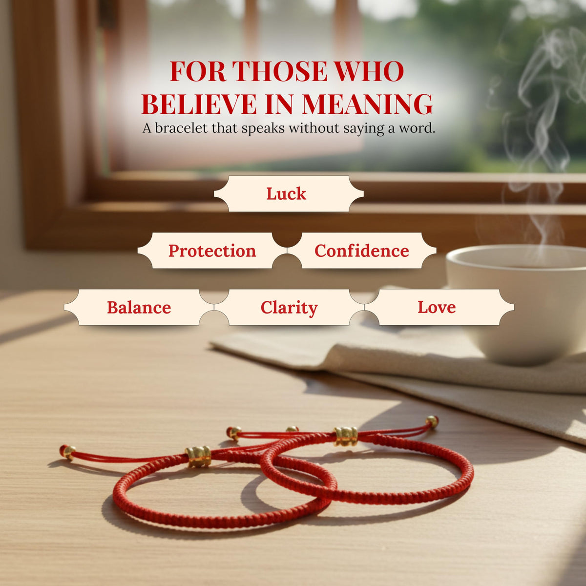 Cherry Tree Collection Red String Bracelet | Plain Set product image
