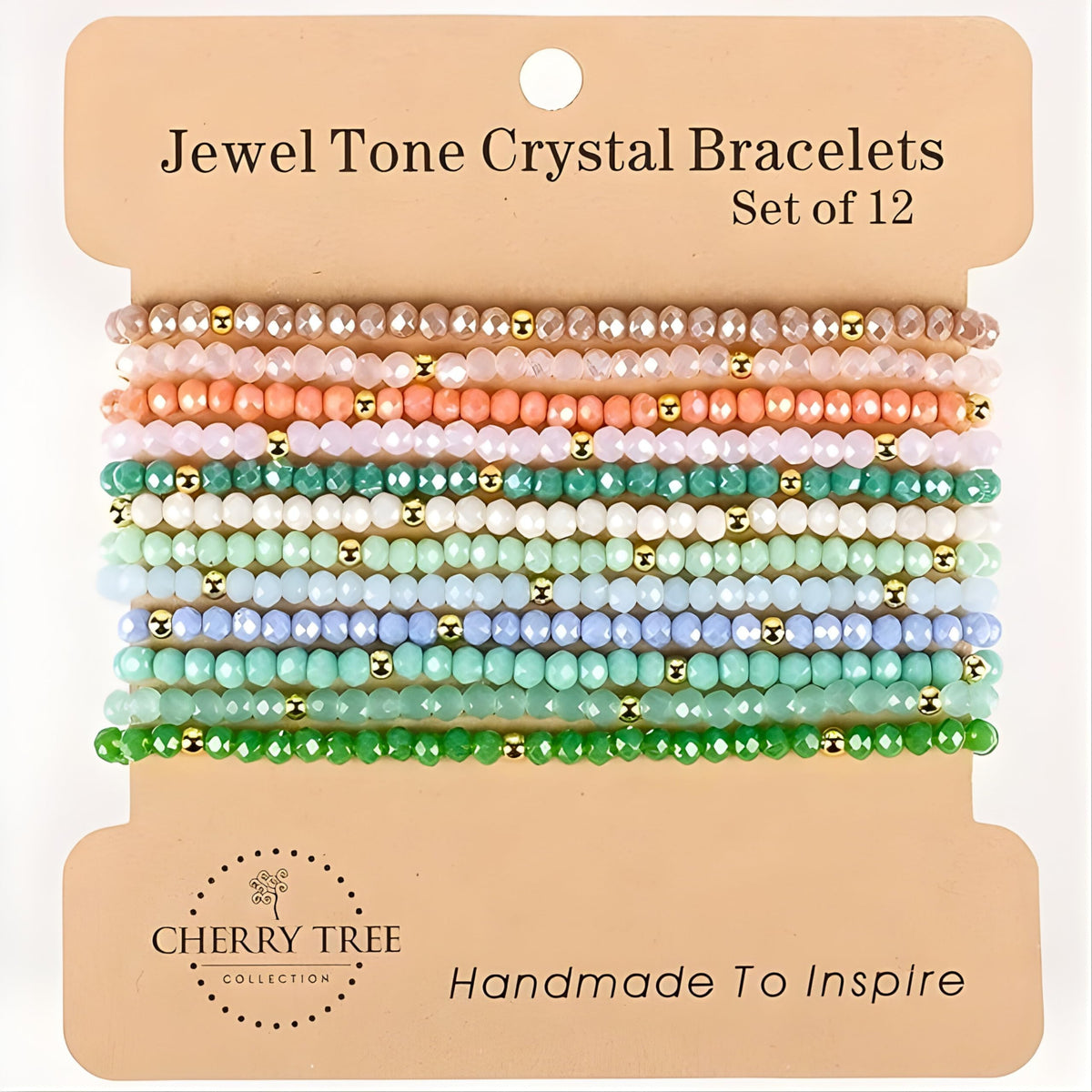 Cherry Tree Collection Crystal Bracelet Sets | Set of 12 | Daybreak-Gold product image