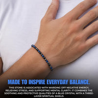 Triple Protection Blue 4mm Stretch Bracelet
