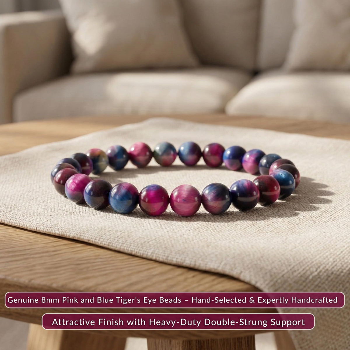 Cherry Tree Collection Pink and Blue Tiger's Eye product image