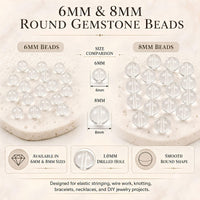 Clear Quartz (Matte) Round Beads, 100 pcs