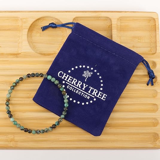 Cherry Tree Collection | Stretch Bracelet | 4mm Beads (African Turquoise)